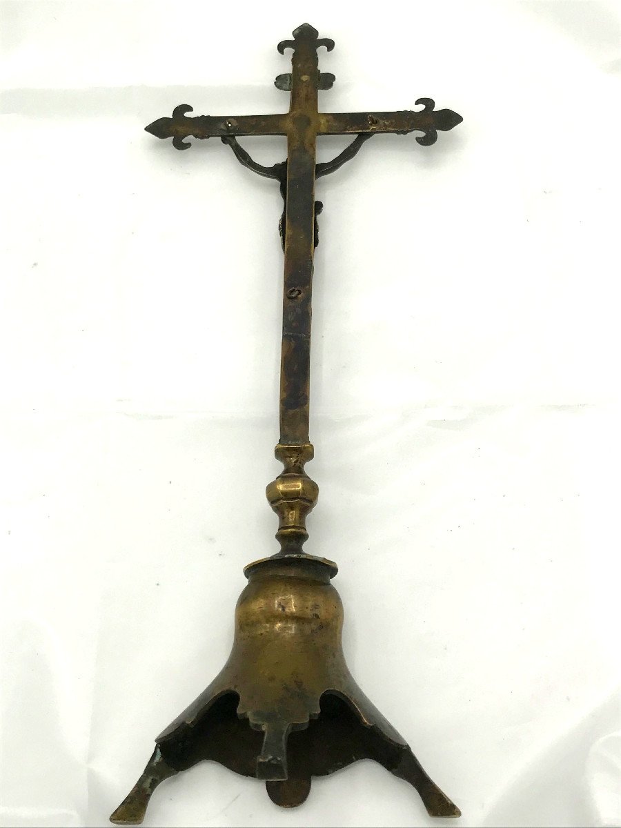 Beau Crucifix En Bronze XVII° Siècle-photo-1