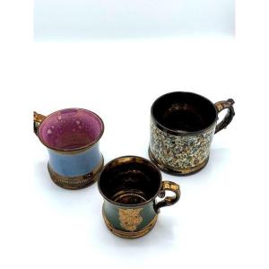 3 19th Century Jersey Mugs