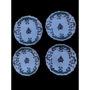4 Assiettes  XVIII°  Bergerac , Faïencerie Babut 