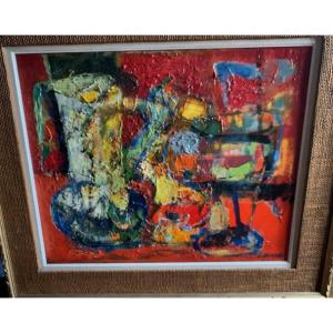 Beautiful  Oil On Canvas By Jean Hugon (1919/1990),