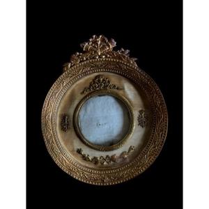 Cadre porte-photos en laiton doré, fin XIX°