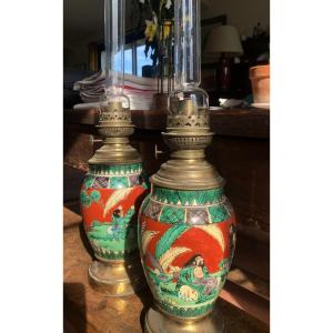 Pair Of Japanese-style Oil Lamps