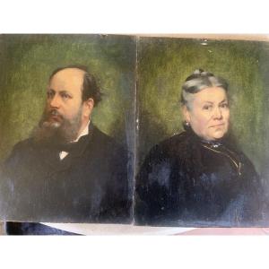 Portraits Of A Late 19th-century Couple By Eugène Edmond Thiery
