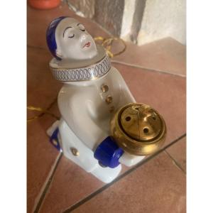 Charming Art Deco Porcelain Night Light, By Alfred Lanternier In Limoges.