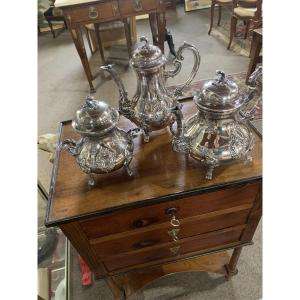 Ensemble verseuses et sucrier style rocaille 