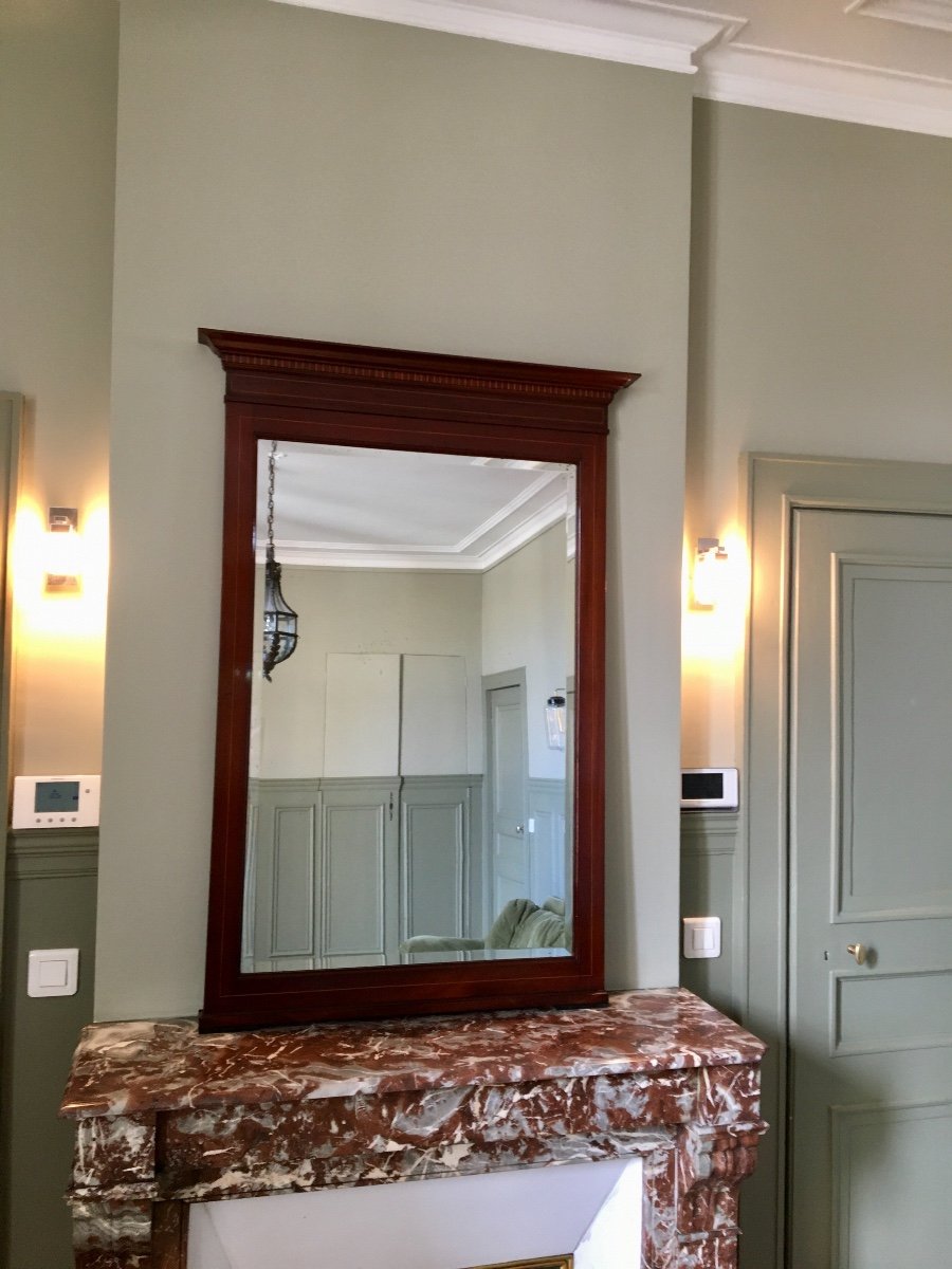 Miroir Art Nouveau à Chapiteau 1900-photo-3