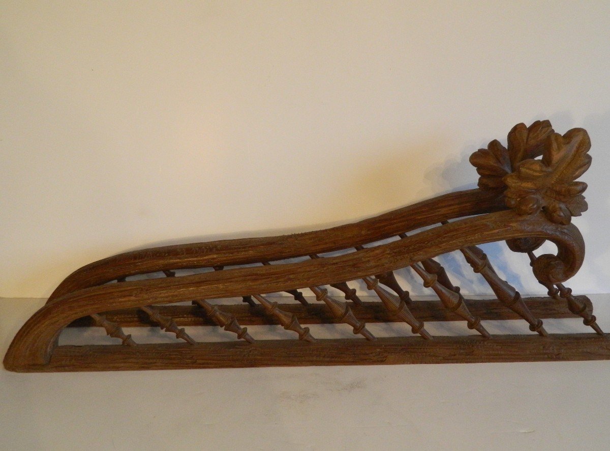 Petit Rampe d'Escalier En Bois Sculpté Forêt Noire-photo-2