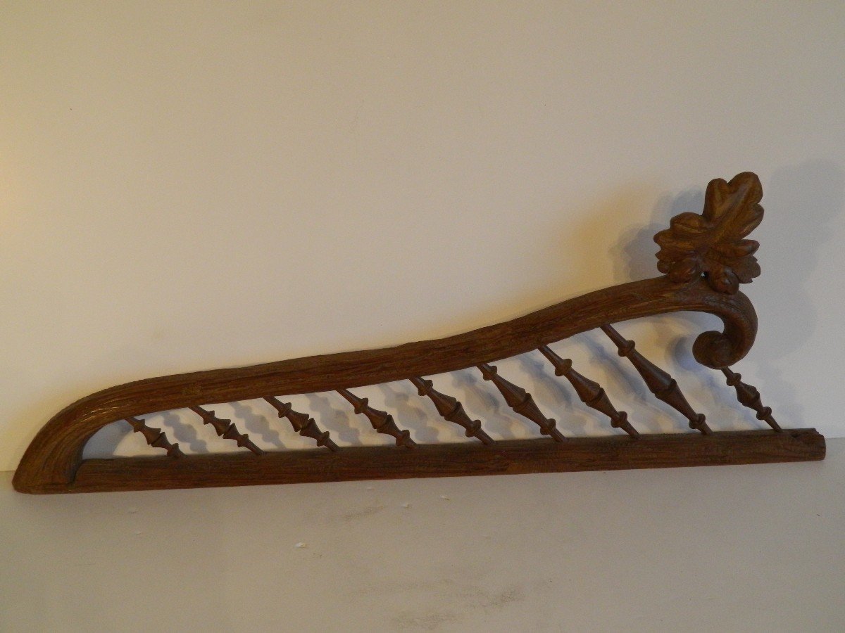 Petit Rampe d'Escalier En Bois Sculpté Forêt Noire-photo-3