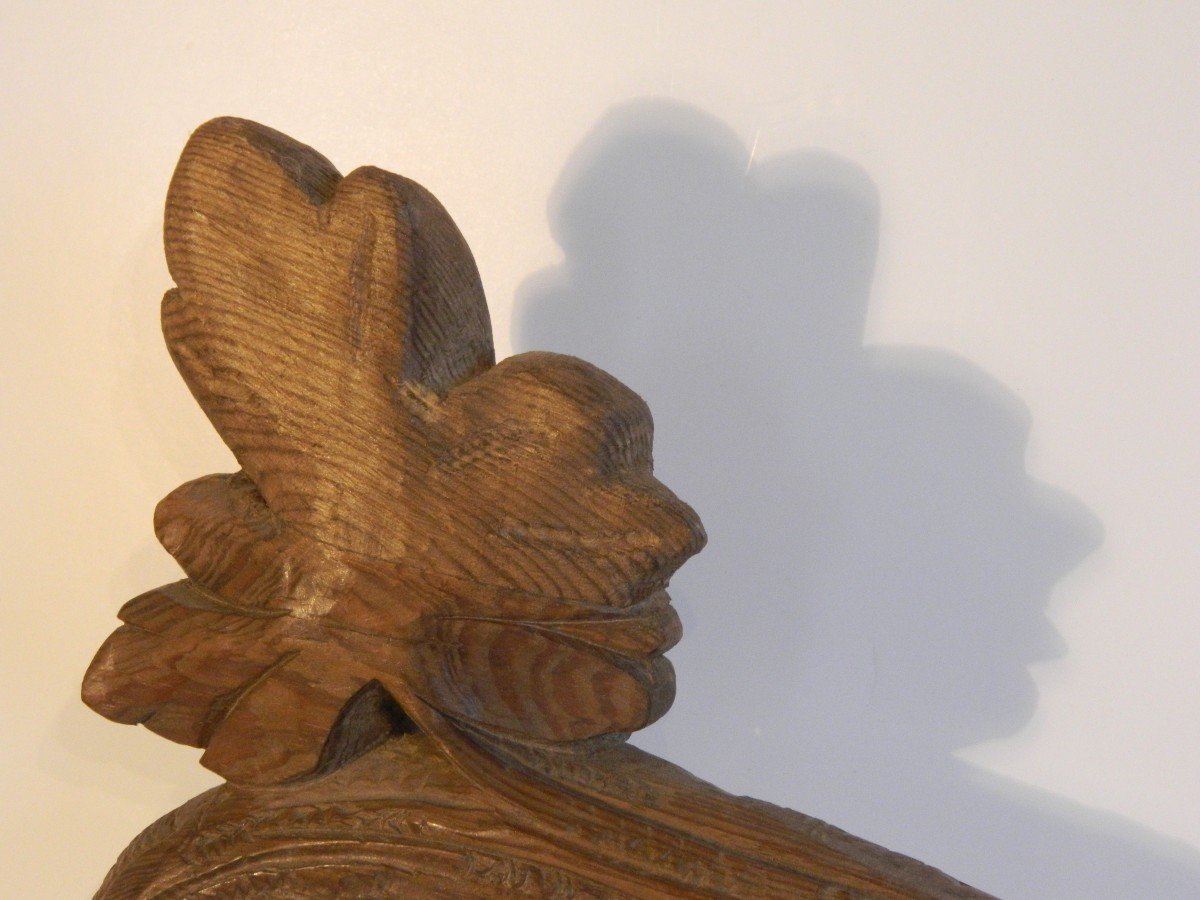 Petit Rampe d'Escalier En Bois Sculpté Forêt Noire-photo-3