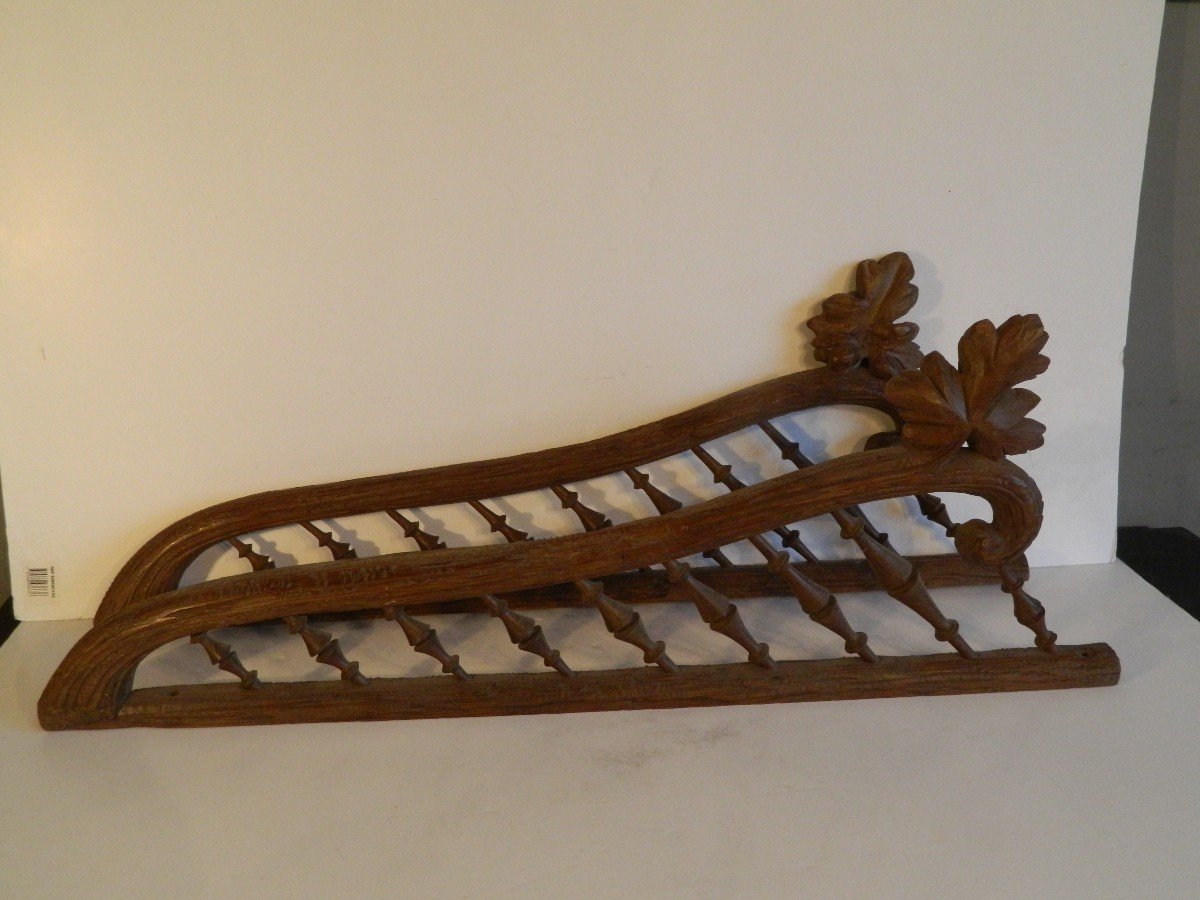 Petit Rampe d'Escalier En Bois Sculpté Forêt Noire-photo-5
