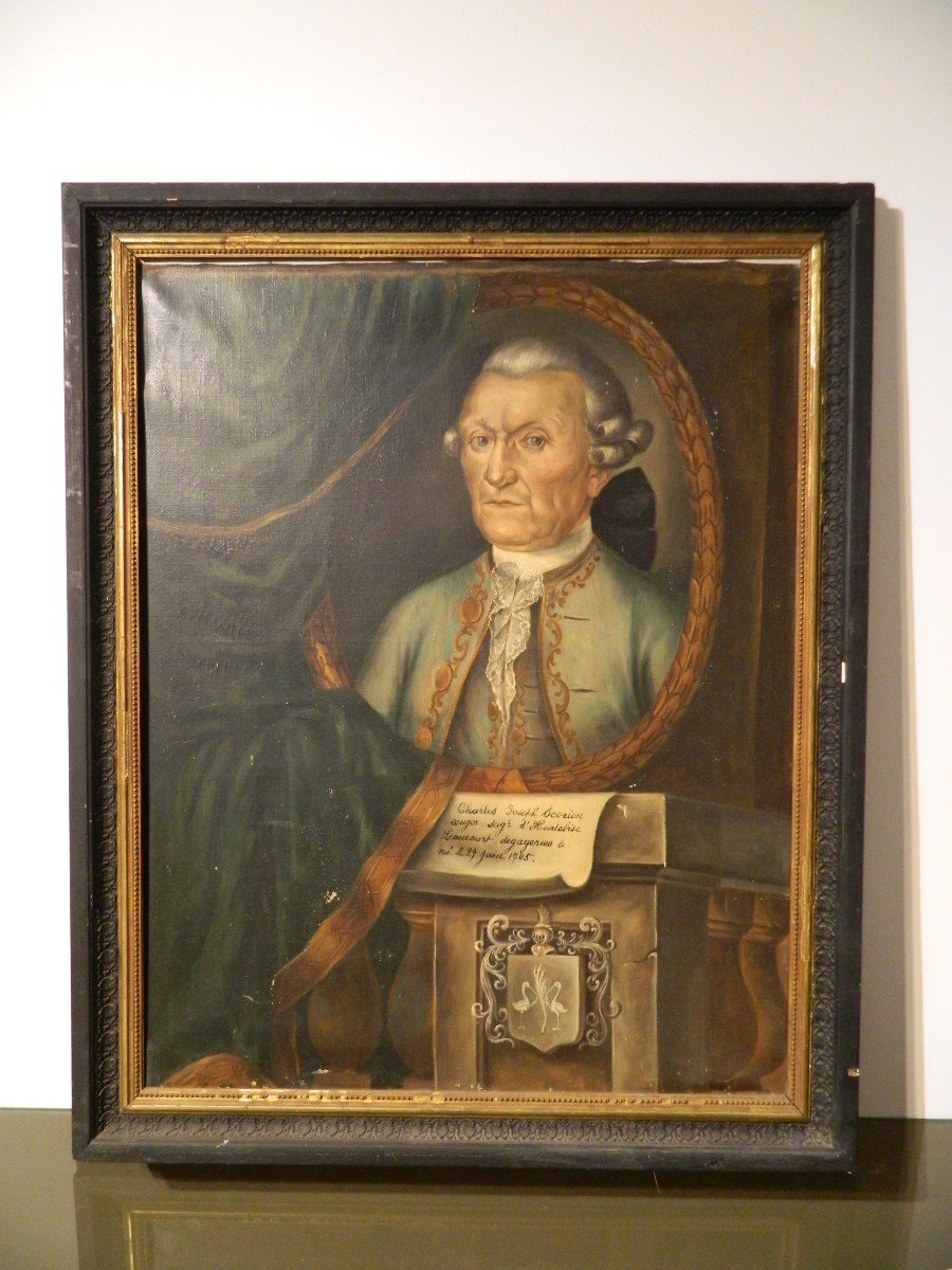 Portrait De Charles Joseph Scorion, Huile Sur Toile, XVIIIème Siècle