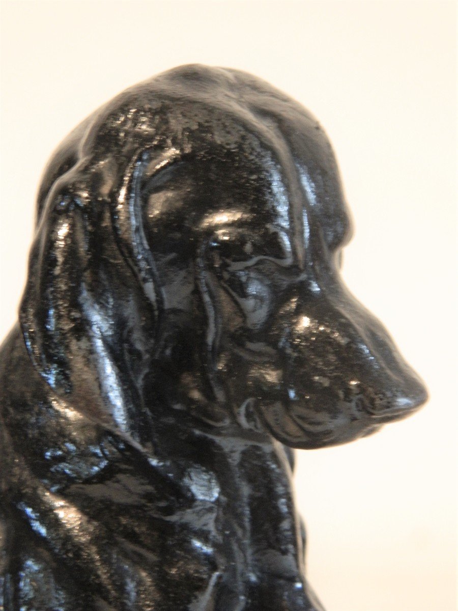 Hunting Dogs After Jacquemart - Pair Of Cast Iron And Marble Bookends-photo-3