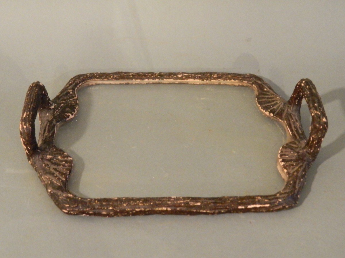 Glass And Terracotta Tray, 19th Century-photo-2