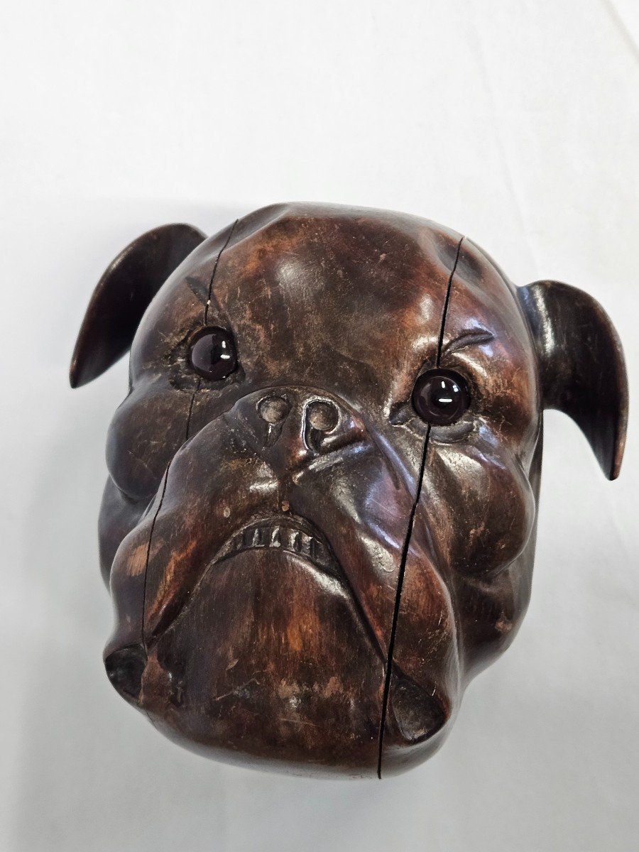  Bulldog Head Lignum Vitae Brush Holder-photo-3