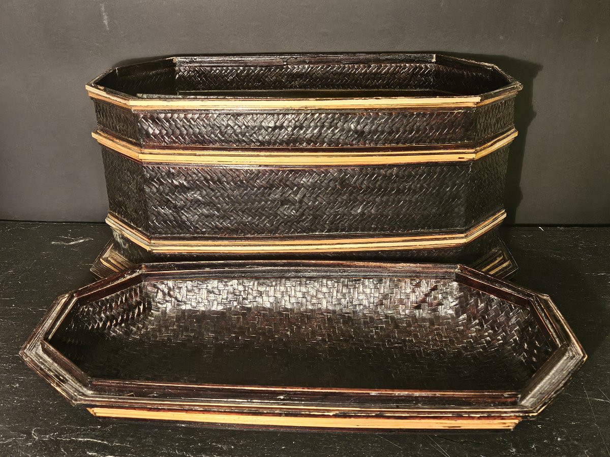 Large Flat Woven Wicker Box-photo-4