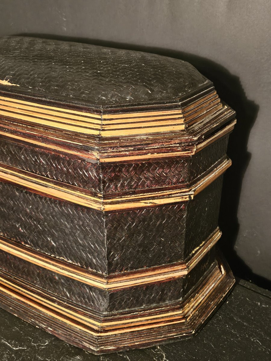 Large Flat Woven Wicker Box-photo-2