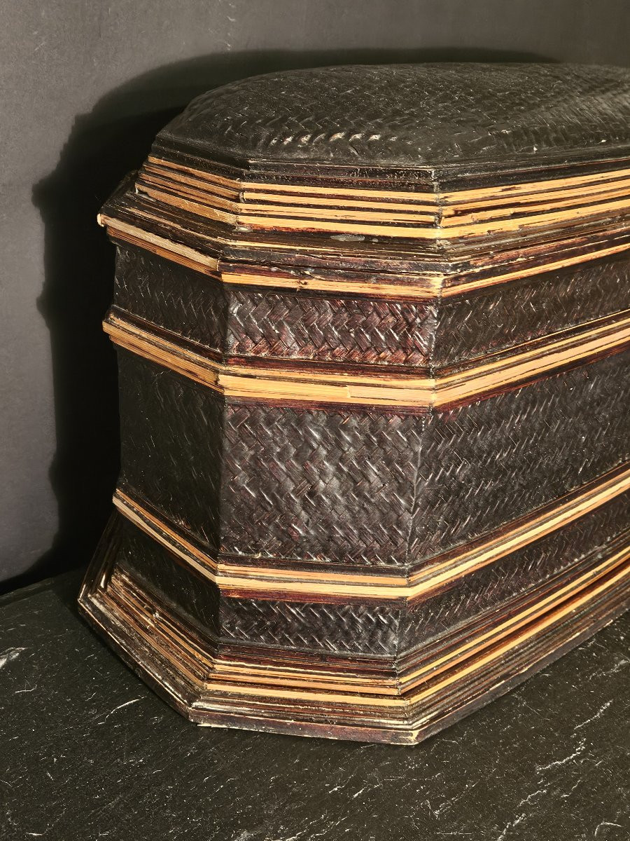 Large Flat Woven Wicker Box-photo-3