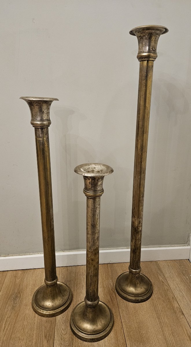 Set Of Three Metal Candle Holders-photo-3