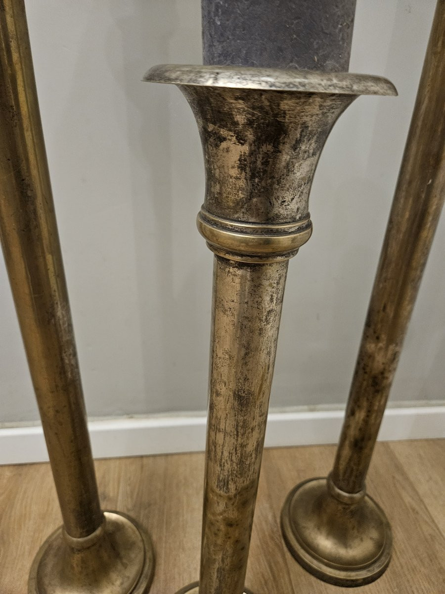 Set Of Three Metal Candle Holders-photo-3