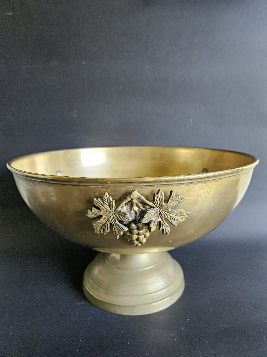 Champagne Cooler Or Champagne Bowl In Gilded Brass "champagne Boizel"-photo-3