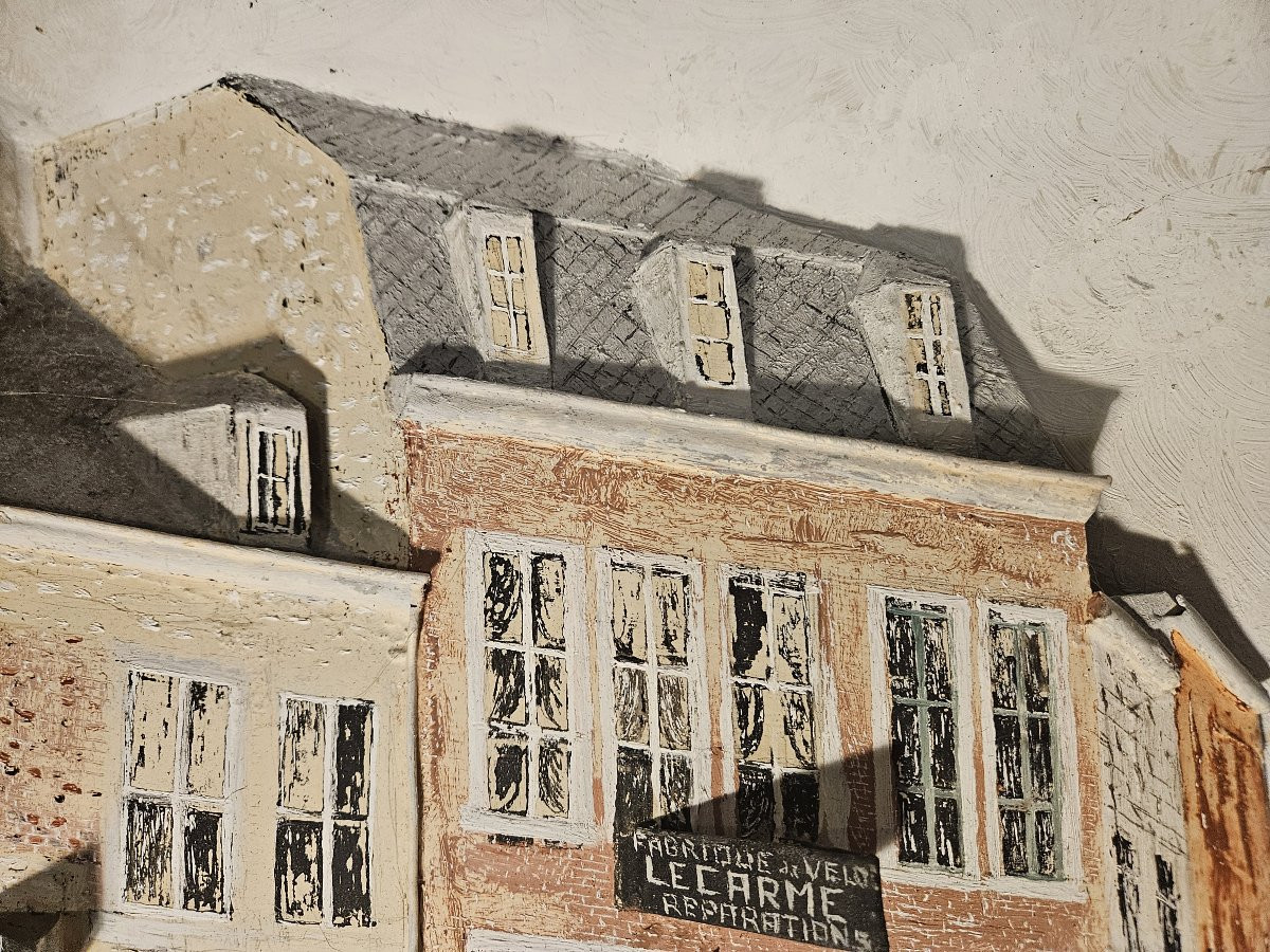 Metal Bas-relief Painting Depicting A Street-photo-3