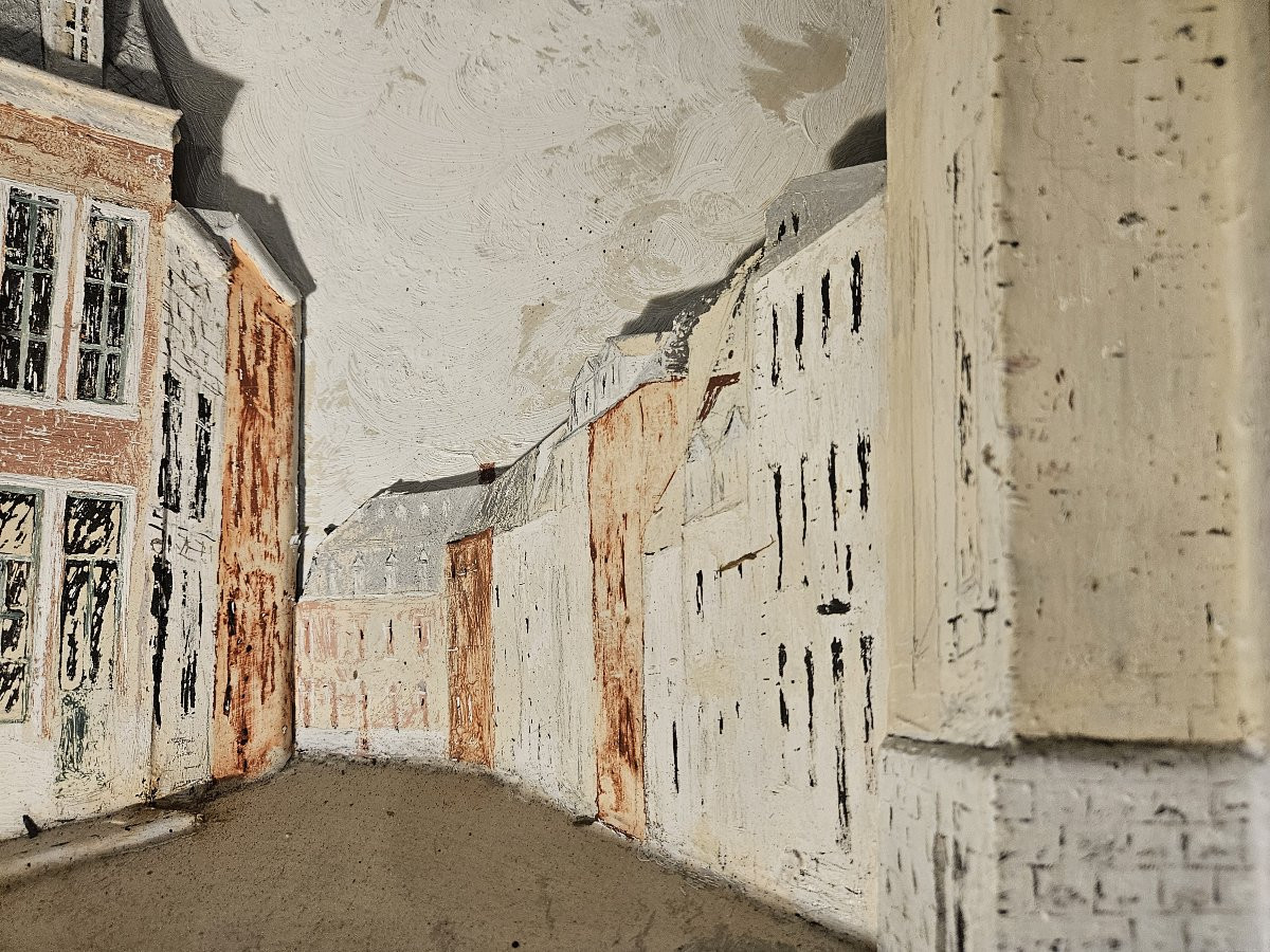 Metal Bas-relief Painting Depicting A Street-photo-4