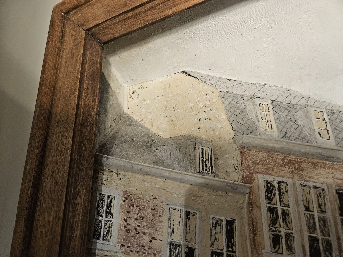 Metal Bas-relief Painting Depicting A Street-photo-5