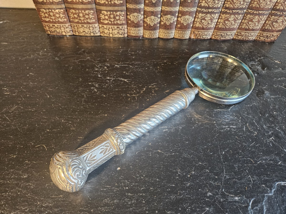Loupe en métal argenté-photo-2