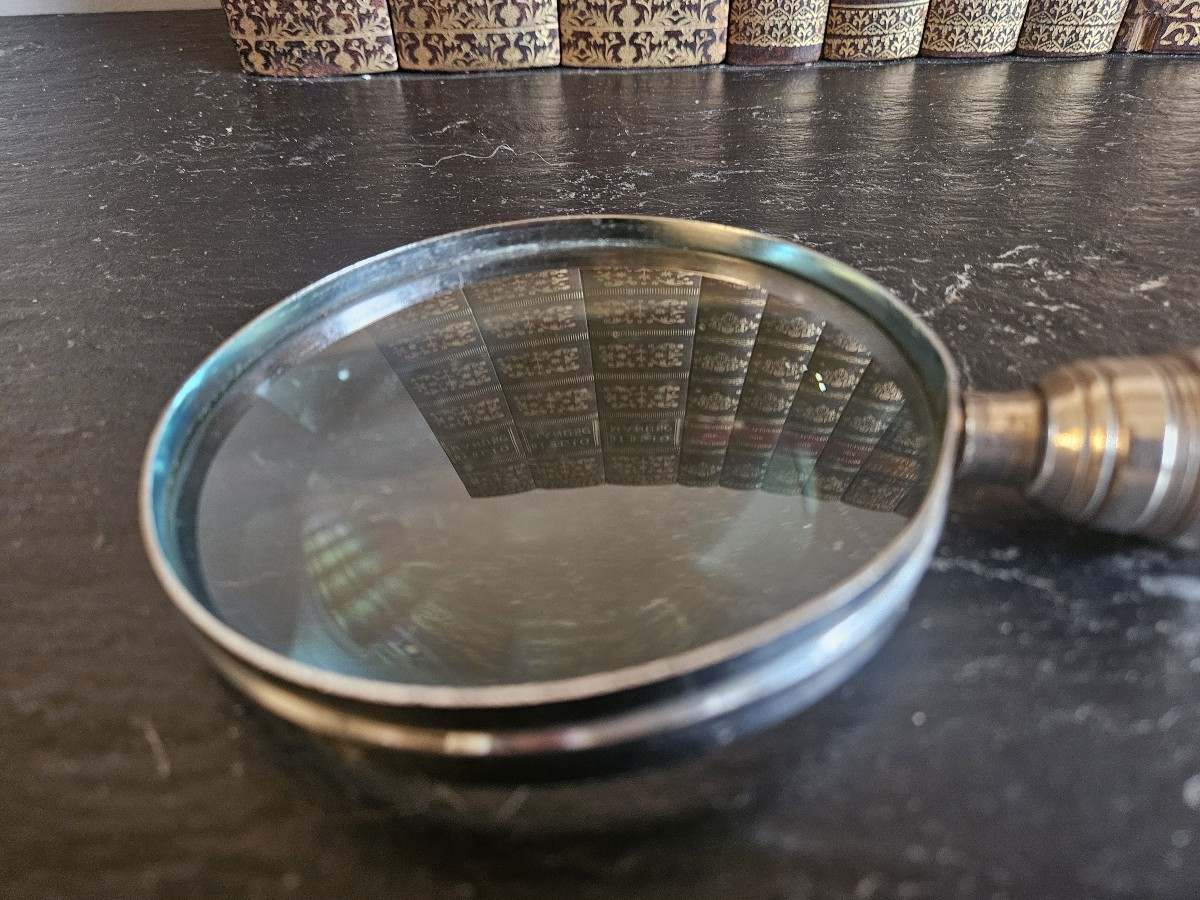 Loupe en métal argenté-photo-1