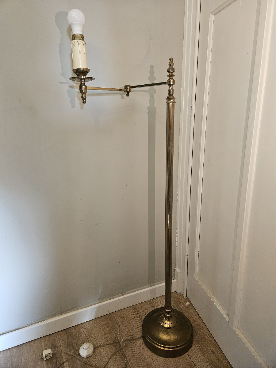 Gold-plated Brass Floor Lamp/reading Lamp, 1960s