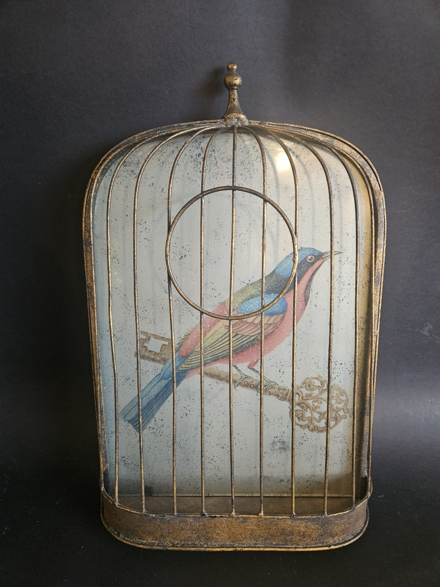 Cage à oiseaux en trompe l'oeil