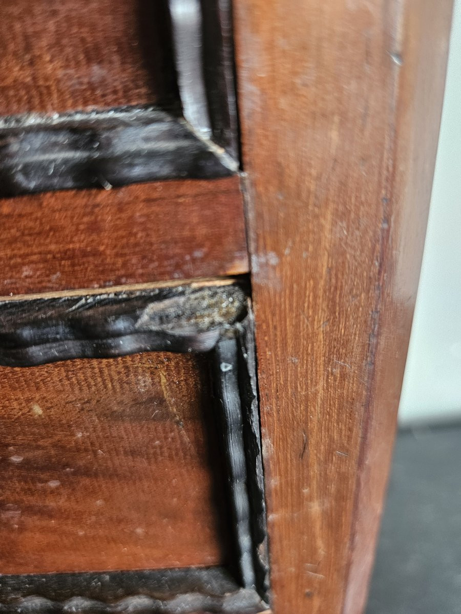 Commode ou chiffonière miniature de maitrise en noyer, 19ème-photo-3
