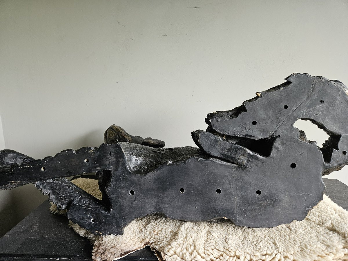 Life-size Terracotta Painted Flat-coated Retriever Dog-photo-8