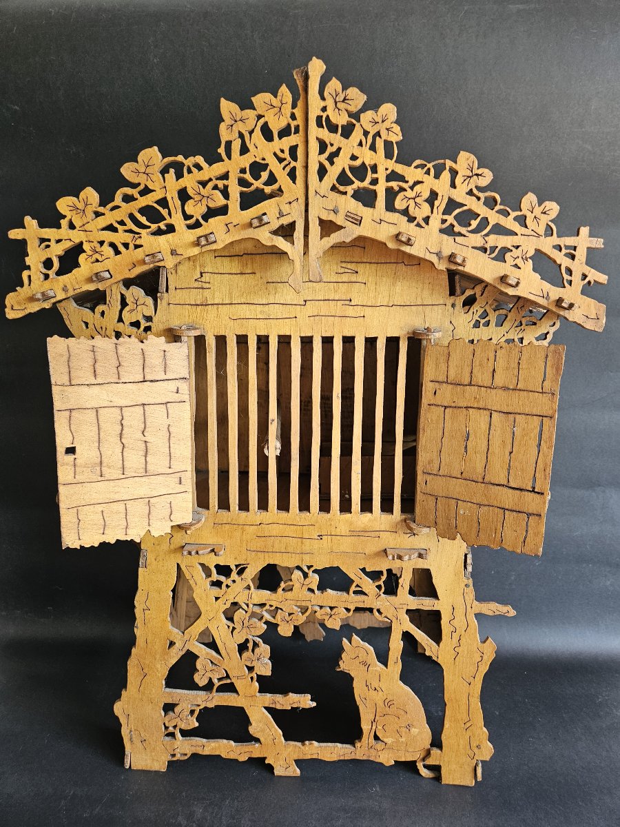 Wooden Cut-out Birdcage