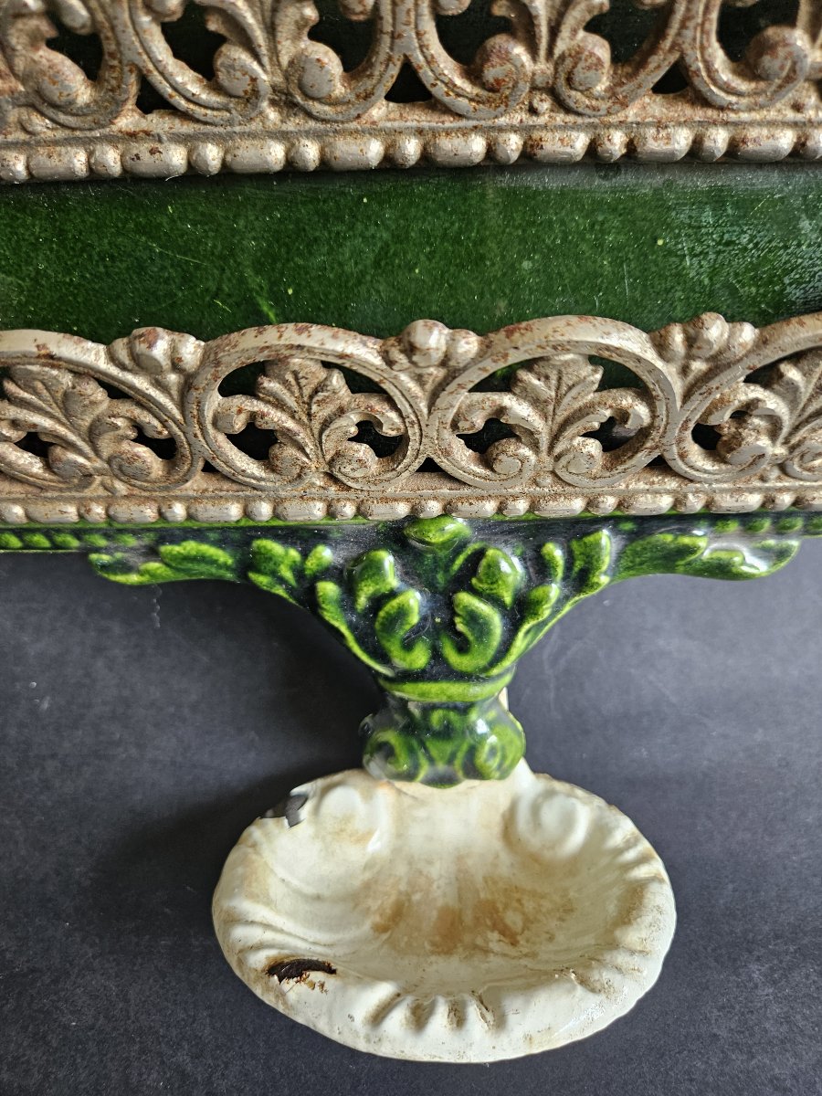 Porte peigne / brosse en fonte émaillée-photo-2