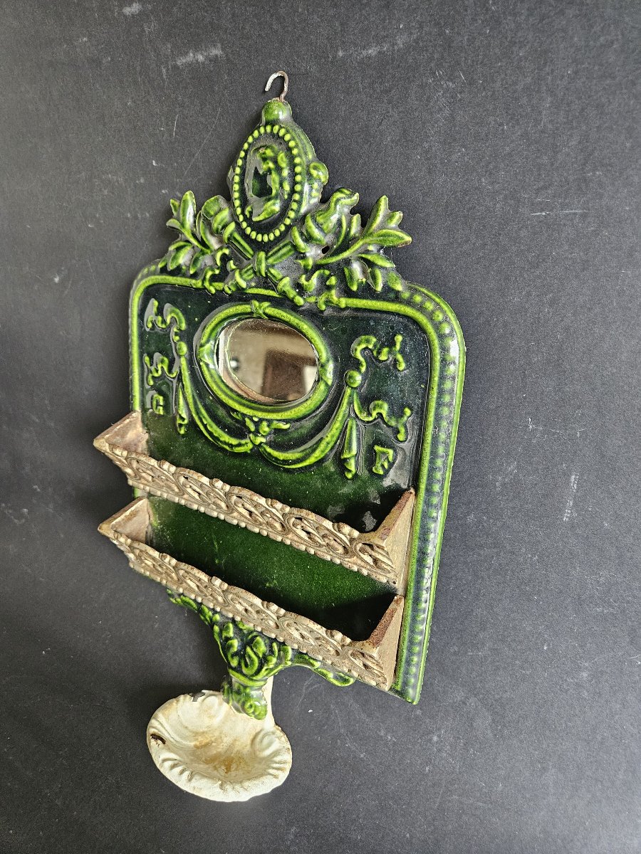 Porte peigne / brosse en fonte émaillée-photo-1