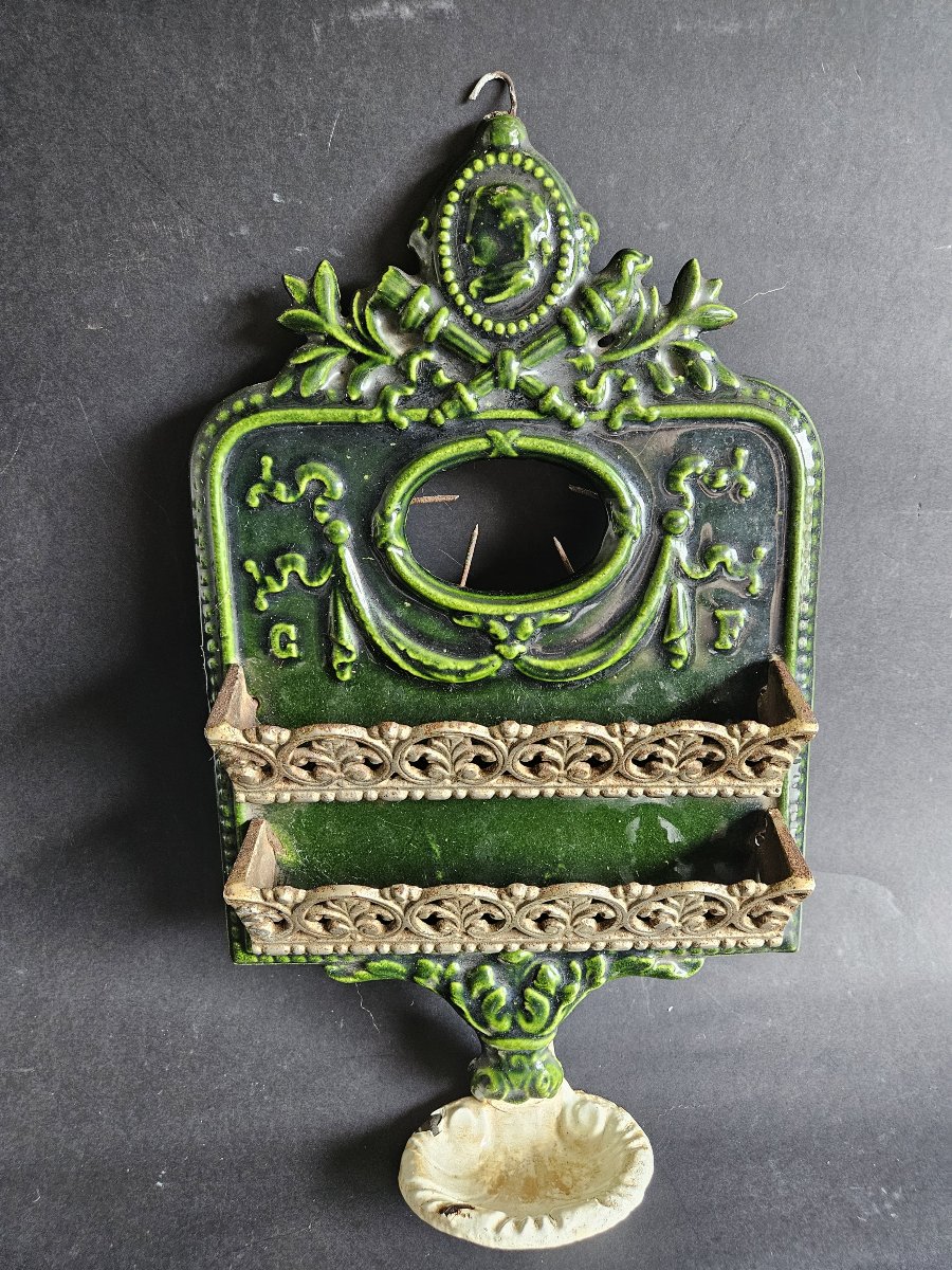 Porte peigne / brosse en fonte émaillée-photo-6