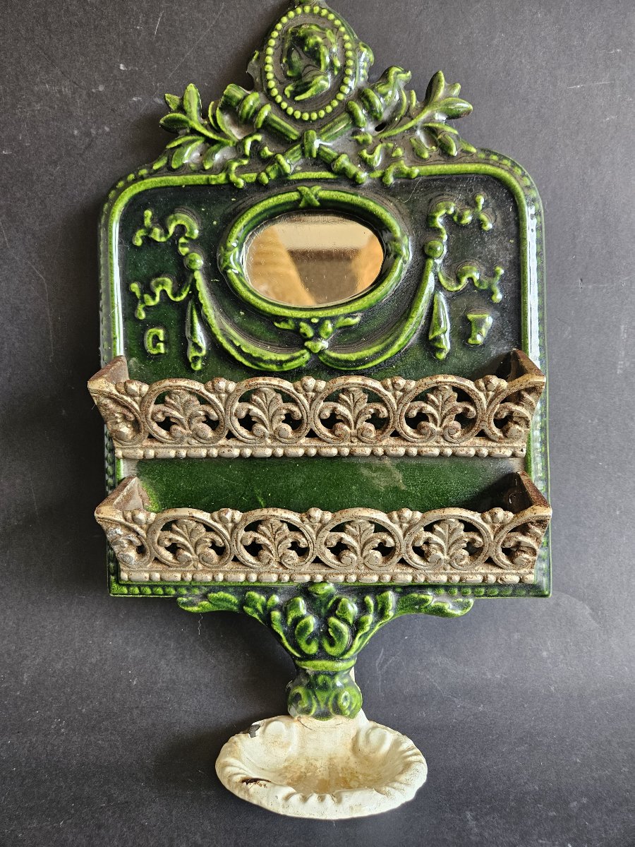Porte peigne / brosse en fonte émaillée-photo-8