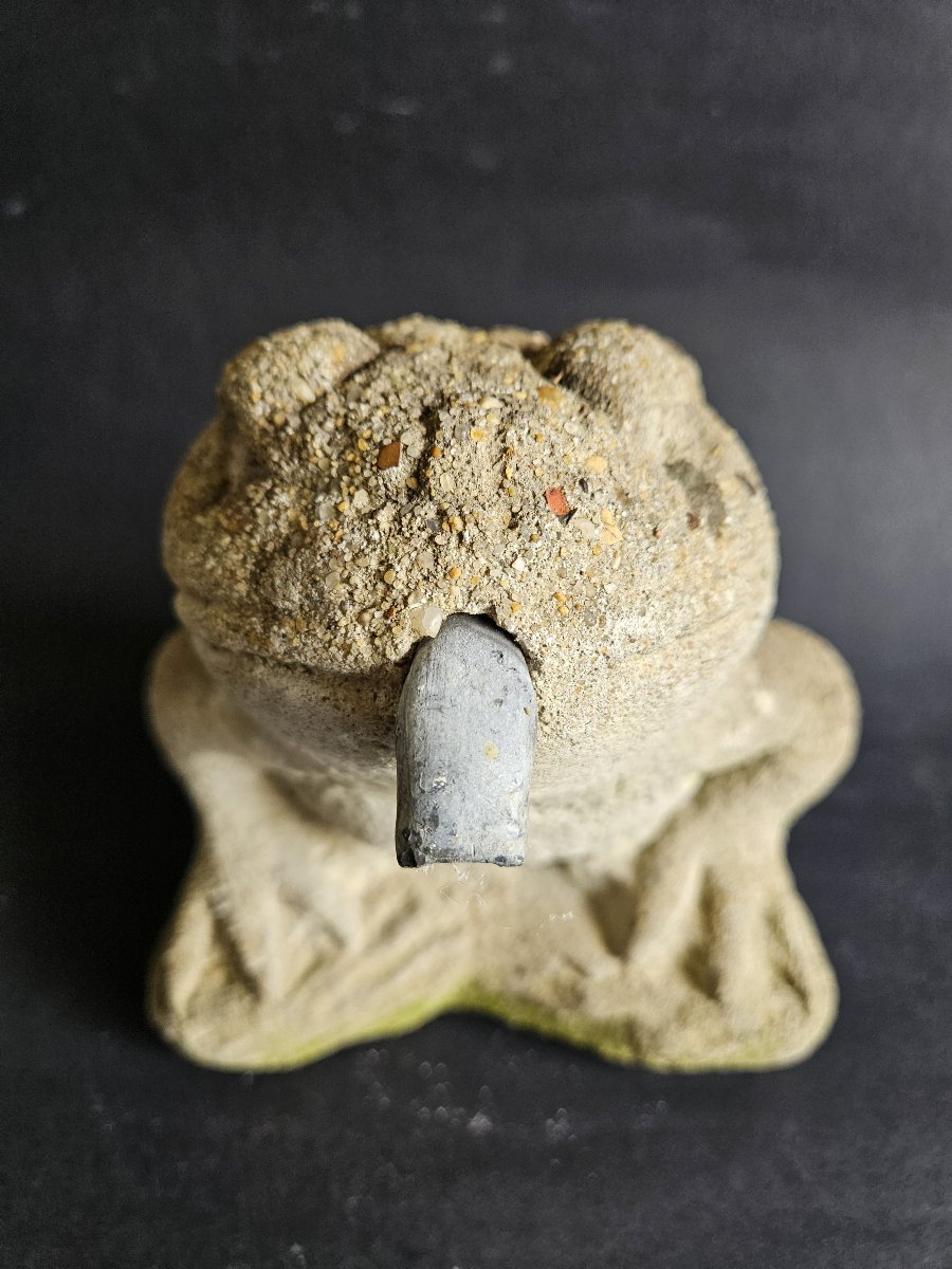 Grenouille fontaine en béton-photo-3