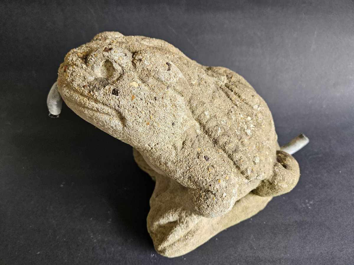 Grenouille fontaine en béton-photo-3