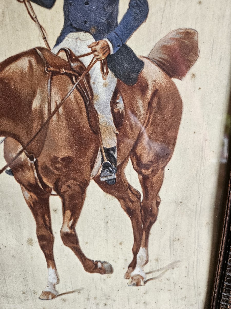 Series Of 4 Equestrian Lithographs-photo-4