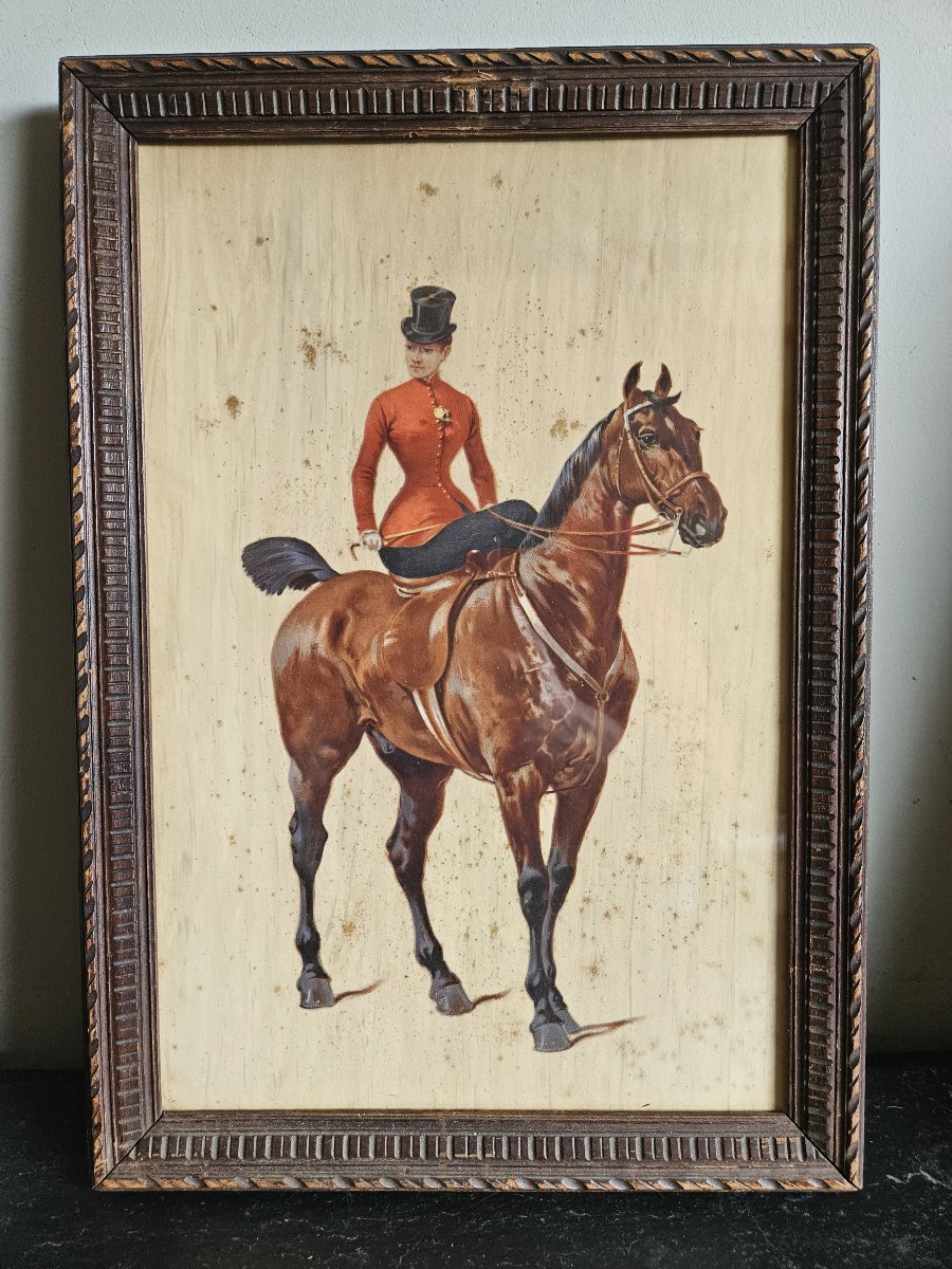 Series Of 4 Equestrian Lithographs-photo-5