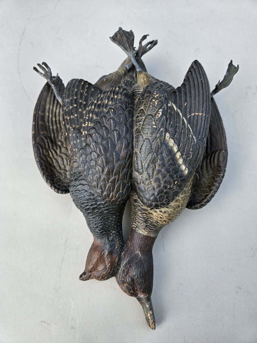 Oiseaux nature morte en terre cuite autrichienne 