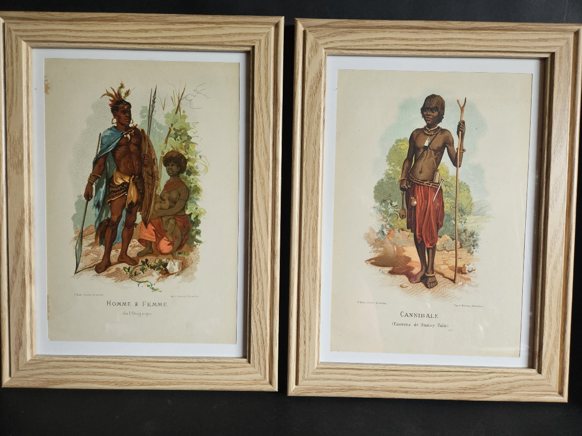 Series Of 15 Lithographs, "types Of Black Races," By Belloguet-photo-3