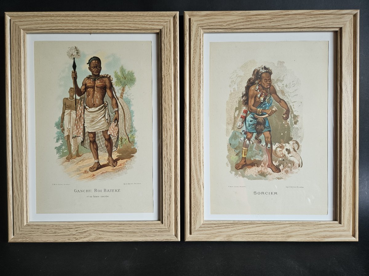 Series Of 15 Lithographs, "types Of Black Races," By Belloguet-photo-1