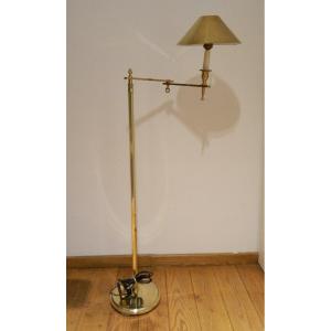 Brass Reading Floor Lamp, Mid 20th Century