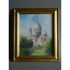 Le Sacré-coeur, Huile Sur Toile, Signé