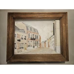 Metal Bas-relief Painting Depicting A Street