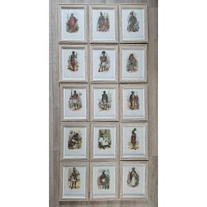 Series Of 15 Lithographs, "types Of Black Races," By Belloguet