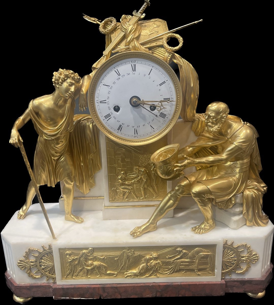 Marble And Gilt Bronze Clock
